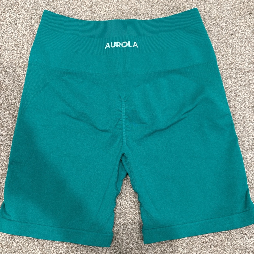 Green Athletic Shorts with Wide Waistband